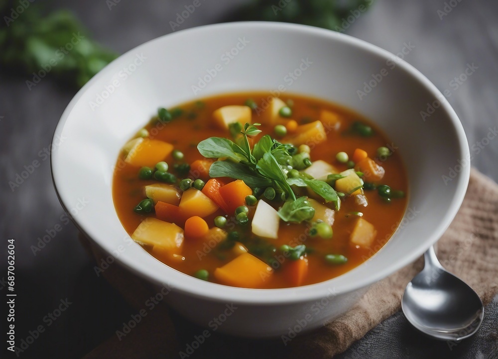 Vegetable soup in a bowl. Vegetable soup in a bowl.