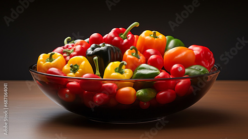 red and yellow peppers HD 8K wallpaper Stock Photographic Image 