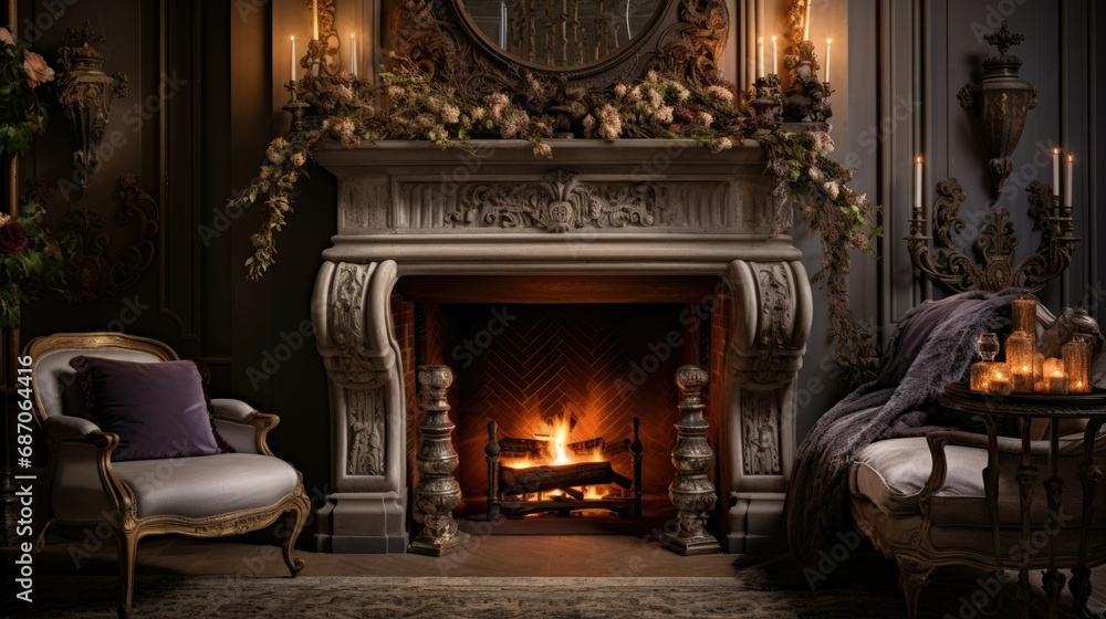 Luxurious Fireplace Design Photography