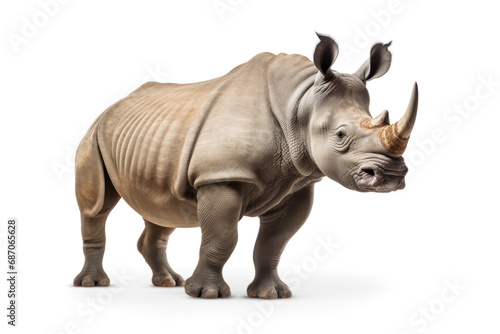 Rhinoceros isolated on white background.generative ai photo