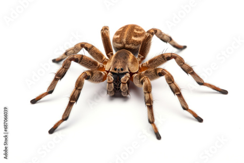 Tarantula spider isolated on white background, close up view.generative ai