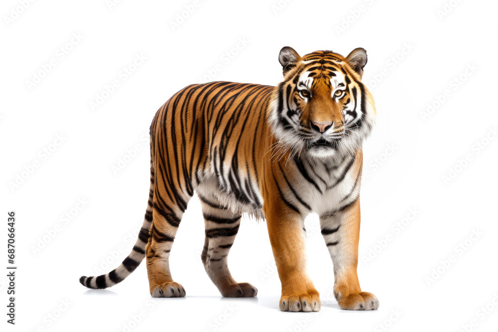 Tiger isolated on white background.generative ai