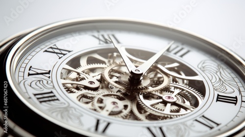  a close up of a clock tower with a clock on it and a clock on the side of the clock.