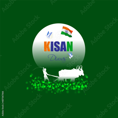 Vector illustration of Kisan Diwas social media feed template