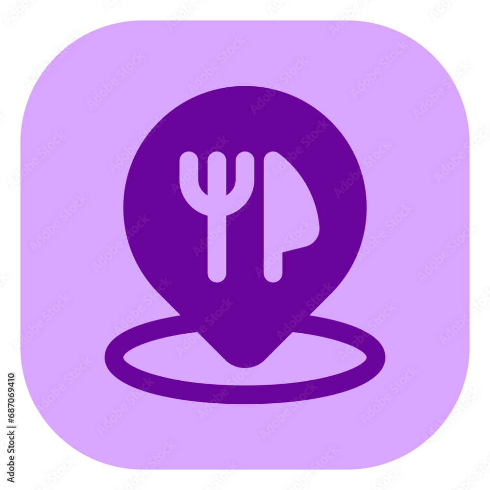 Editable restaurant location vector icon. Part of a big icon set family. Perfect for web and app interfaces, presentations, infographics, etc Editable restaurant location vector icon. Part of a big icon set family. Perfect for web and app interfaces, presentations, infographics, etc