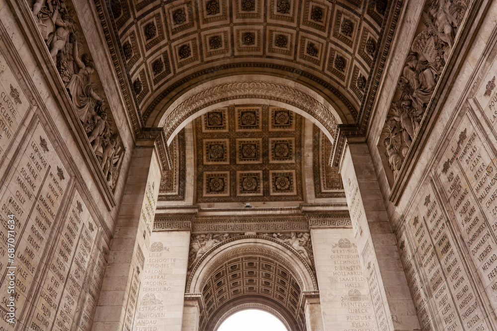Interior of the Arc de Triomphe, Paris