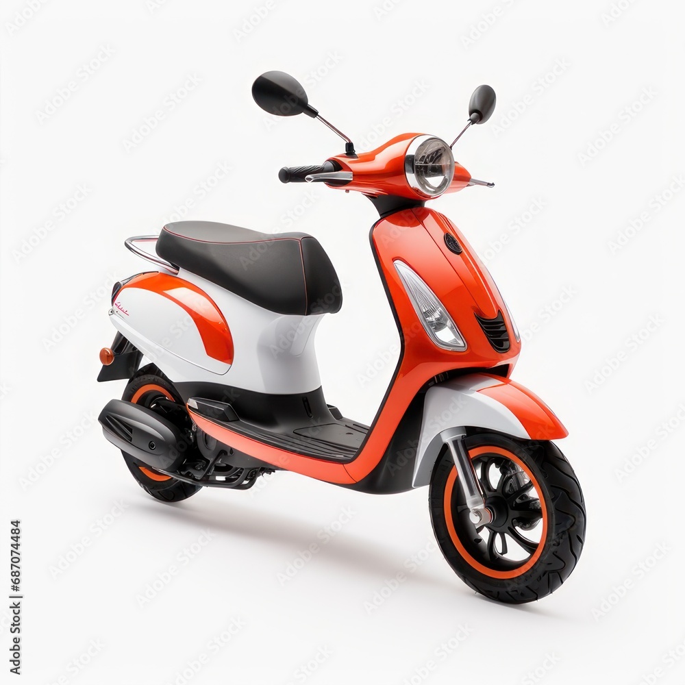 Red scooter isolated on white background Red scooter isolated on white background