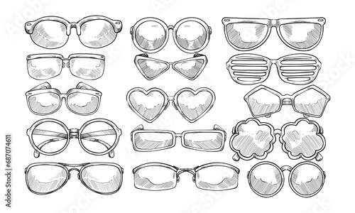 eyeglasses type handdrawn collection
