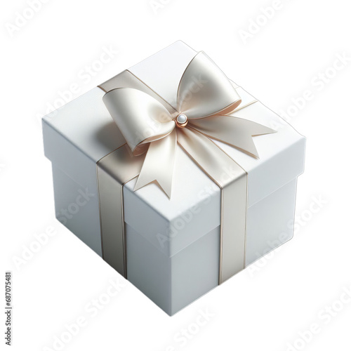 Obraz na płótnie white gift box with ribbon png no background w salonie