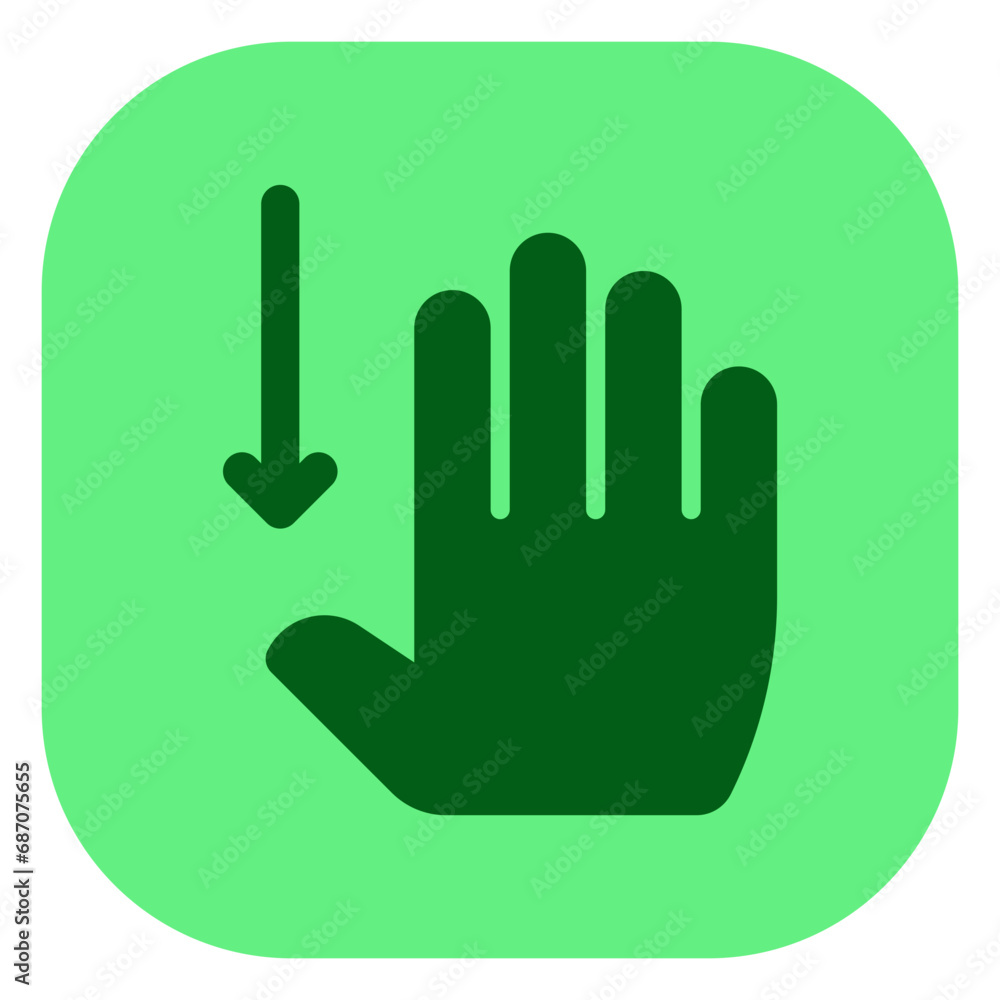 Editable four fingers swipe down vector icon. Part of a big icon set family. Perfect for web and app interfaces, presentations, infographics, etc Editable four fingers swipe down vector icon. Part of a big icon set family. Perfect for web and app interfaces, presentations, infographics, etc