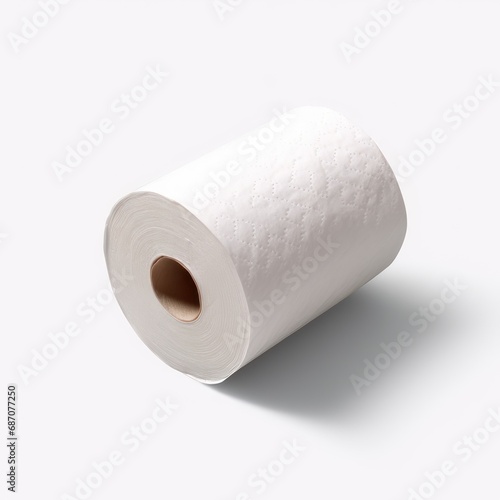 White Toilet Paper Roll isolated on a white background
