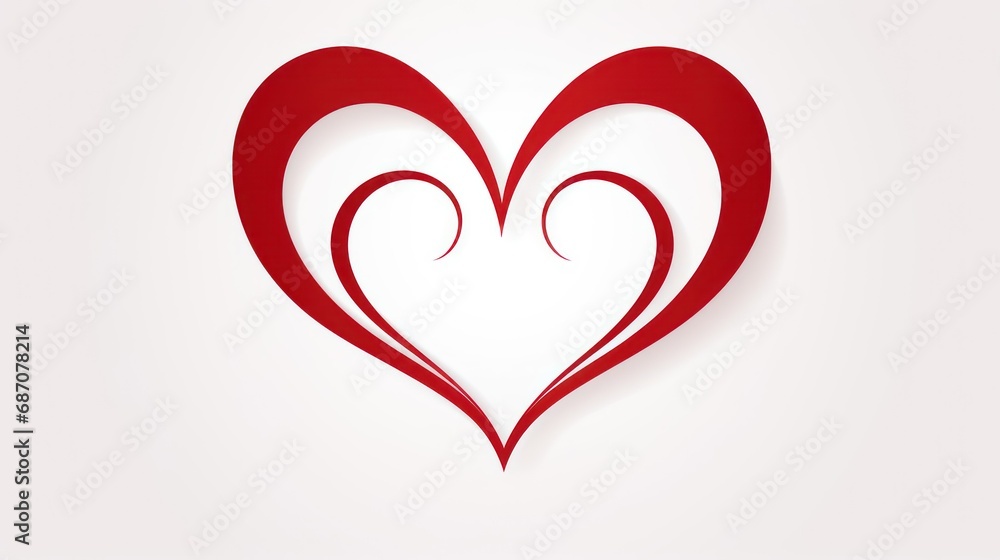 red heart with a white background