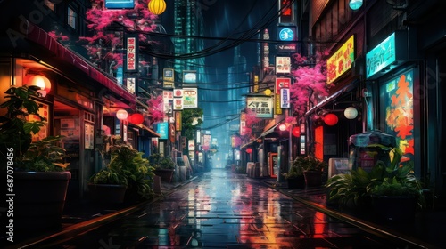 light at night city street