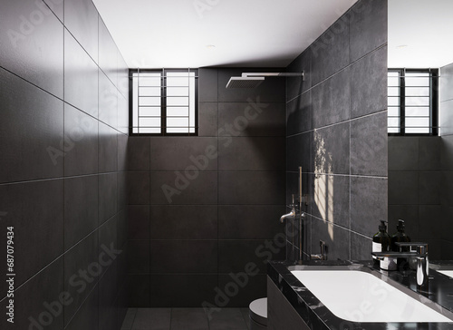 Sleek and Chic Creating a Modern Bathroom Design with Ceramic Washbasins and Modern Faucets