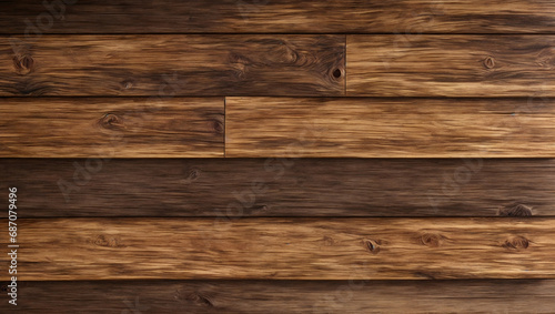 Old wooden waxed plank wall. Rustic background. 