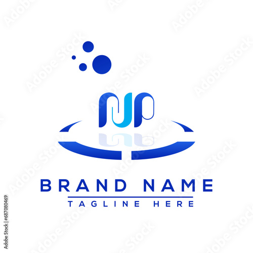 Letter NP blue Professional logo for all kinds of business