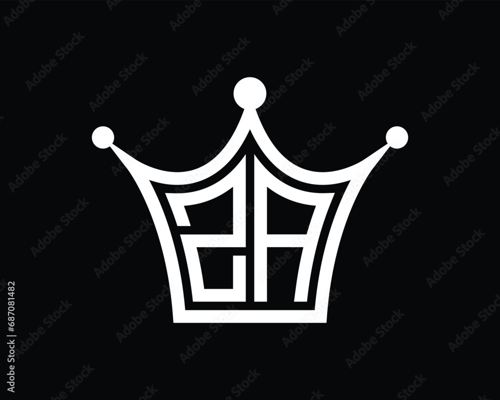 Crown shape ZA letter logo design vector art Crown shape ZA letter logo design vector art