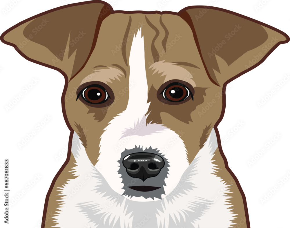 Jack Russell Terrier dog face isolated on a white background, EPS, Vector, Illustration - This versatile design is ideal for prints, t-shirt, mug, poster, and many other tasks.
