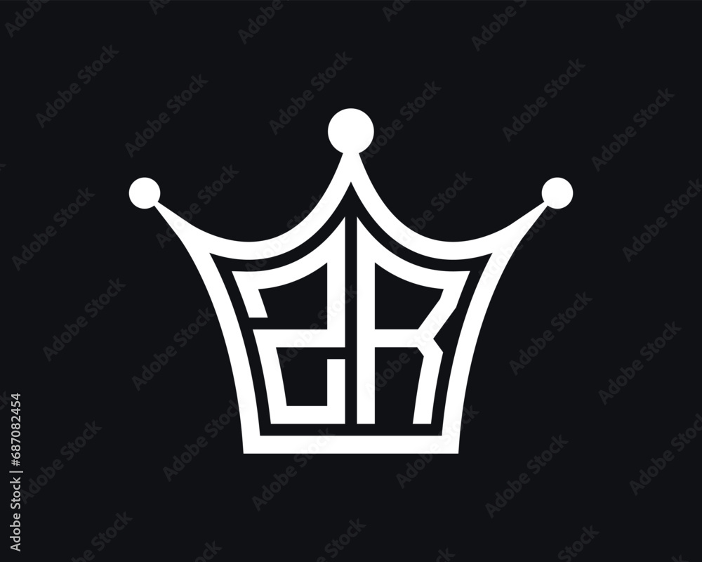 Crown shape ZR letter logo design vector art Crown shape ZR letter logo design vector art