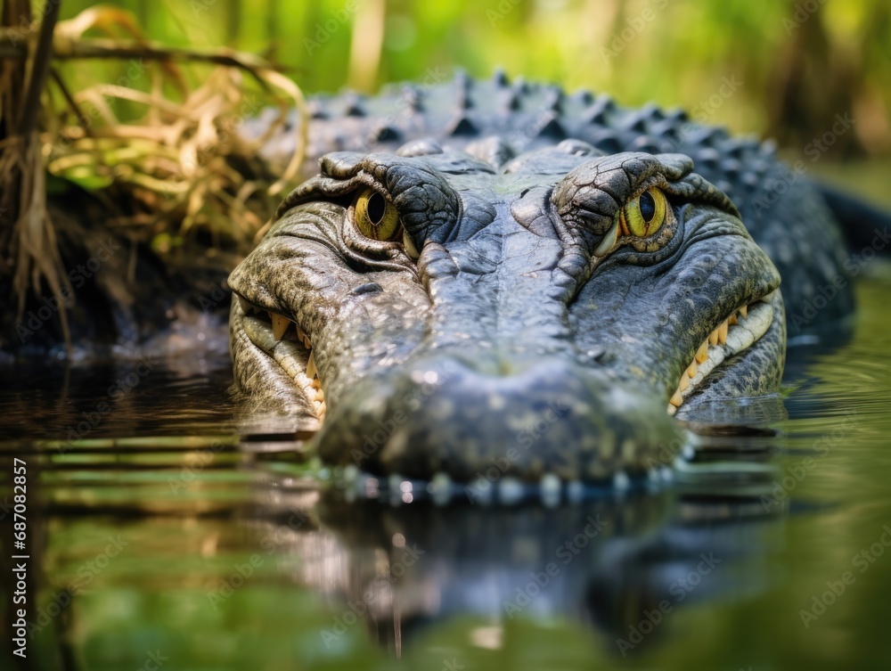 Gator in Its Element: Capturing the Essence of a Wild Alligator in the Water Gator in Its Element: Capturing the Essence of a Wild Alligator in the Water