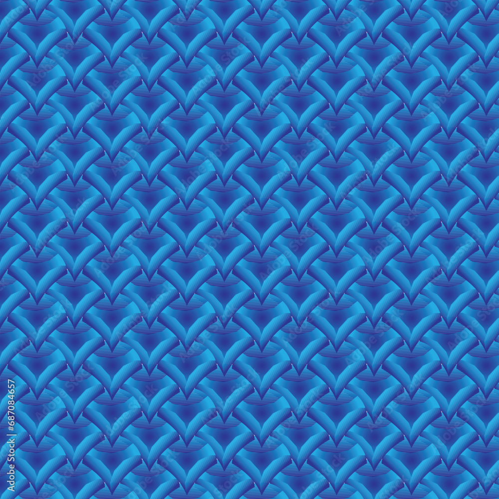 blue water seamless pattern with shining bubble lines overlapping shape and luxury vector background