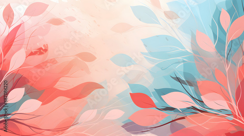 Abstract floral pattern on pastel background for spring theme