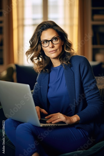 Businesswoman attractive business computer sitting beautiful person laptop internet women female working