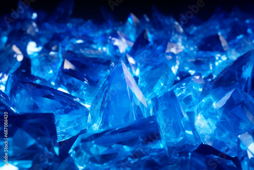 Abstract blue crystal background with refraction