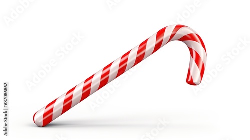 Candy Cane Isolated on the White Background
