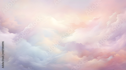 Ethereal background with soft dreamy clouds in pastel colors