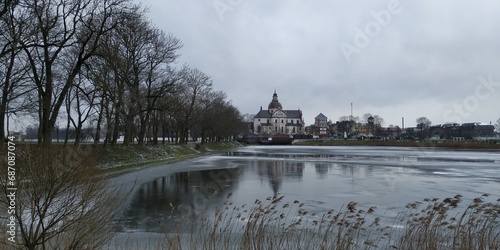 Architecture of Nesvizh Castle and town, Belarus.
