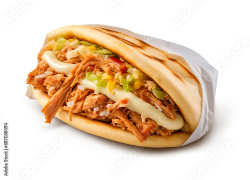 Delicious Arepa Stuffed with Mechada Beef and Cheese - Venezuelan Delight