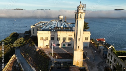 Alcatraz Island At San Francisco In California United States. Nature Island Prison. Tourism Landmark. Alcatraz Island At San Francisco In California United States. 