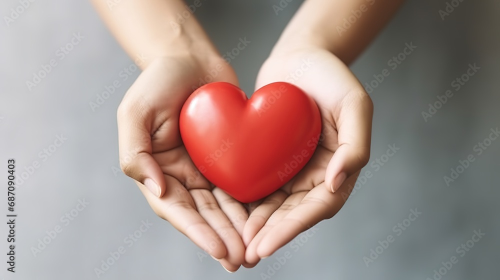 Hands Holding Red Heart Symbol Hands Holding Red Heart Symbol