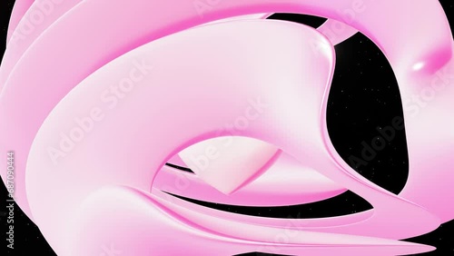 3d Abstract dreamy cute wallpaper animation with Pink love heart and bulb morph shape in space with stars retro 80s 90s y2k 30fps 4k looped background	
