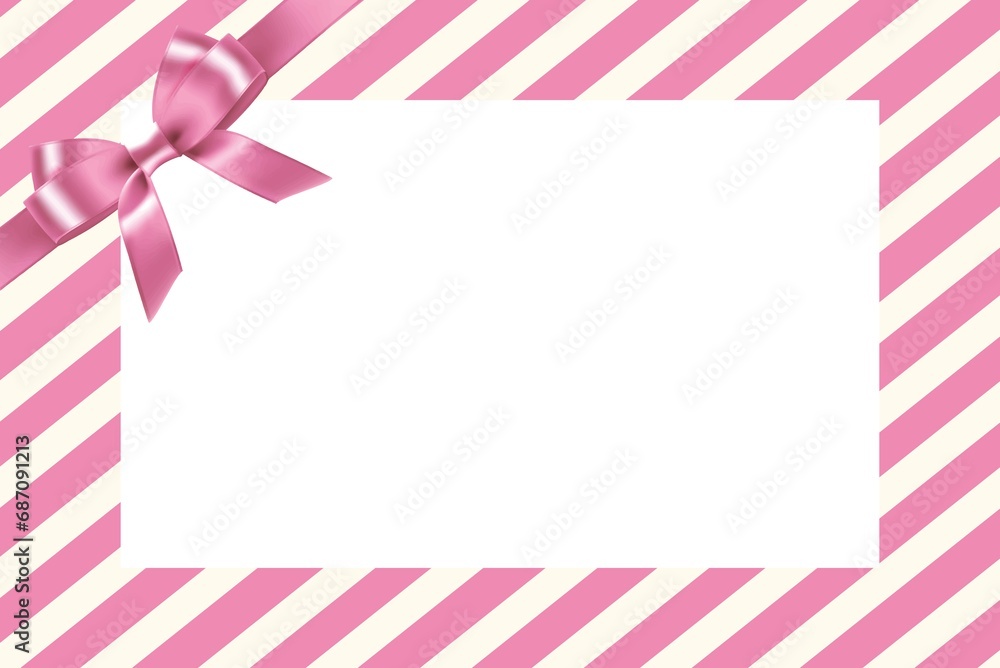 Pink diagonal lines pattern with ribbon with copy space area Pink diagonal lines pattern with ribbon with copy space area