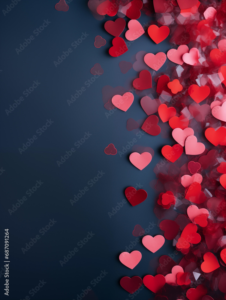 Detailed Illustrated Valentine's Day Background Concept full of Hearts and Love for Banners or Invites