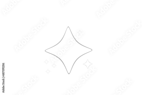 3d render of a star  Sparkles flat icon.