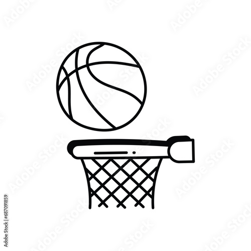 Basketball Hoop icon vector stock illustration