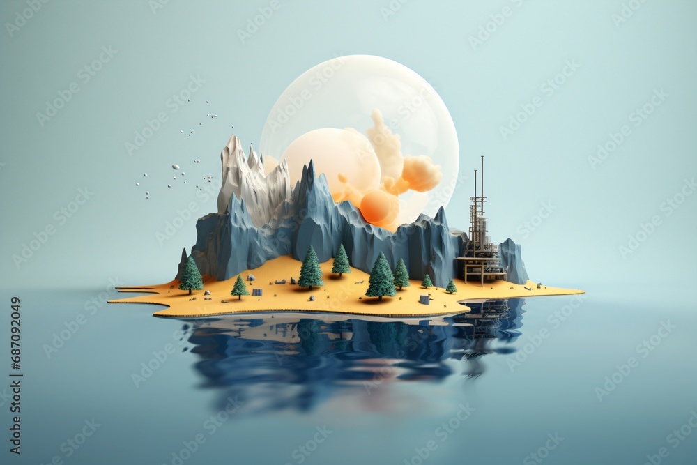 Obraz premium Banner and poster design for water pollution