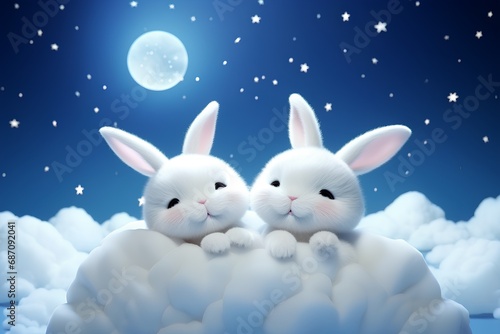 雲の上のウサギたち © mamio