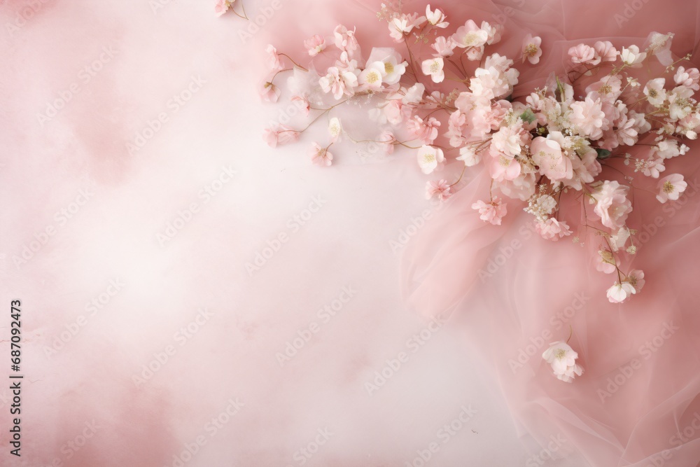 Fototapeta premium A floral wallpaper and background for invitation card design