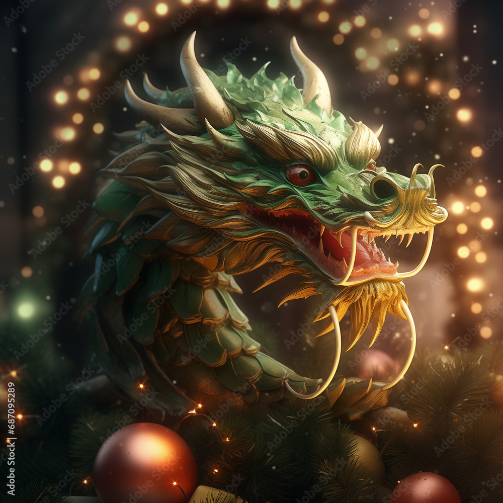 Emerald Enigma A Vibrant Green Dragon, Symbolizing the Energetic