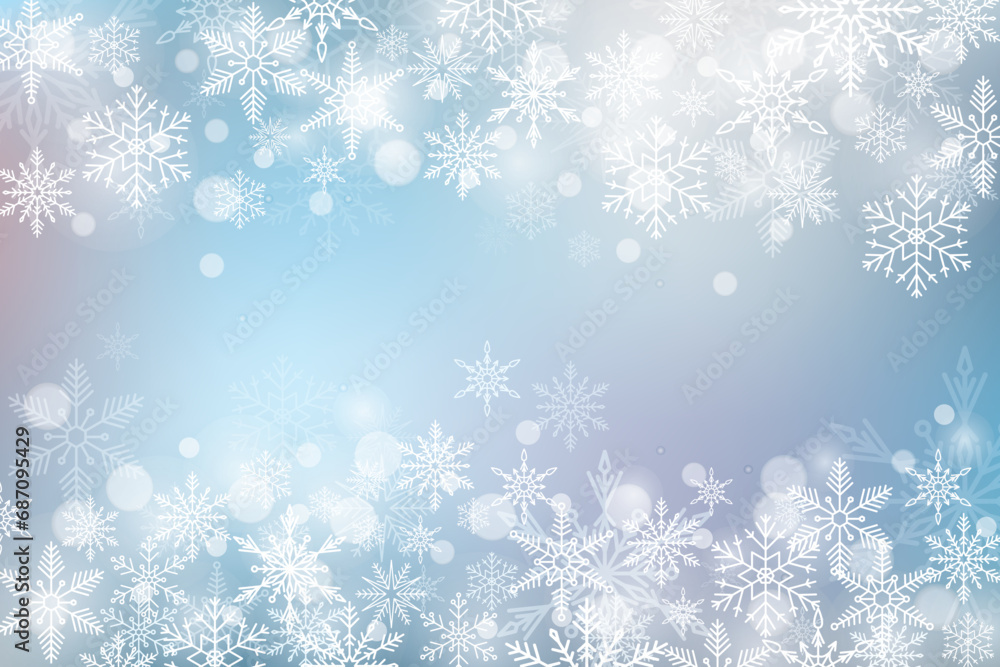 Christmas motif with snowflakes on a gray background.