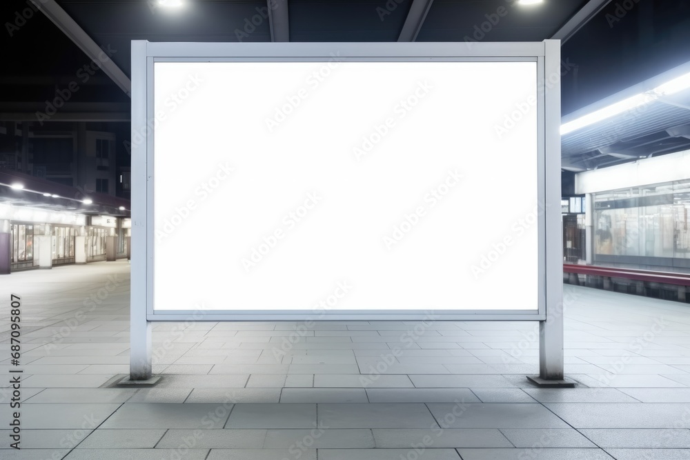 Clear Billboard with blank copy space, Lightbox for information