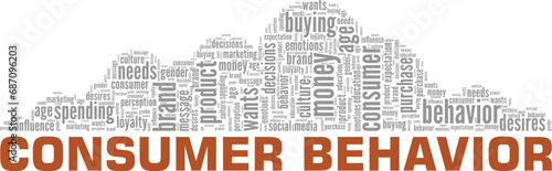 Consumer Behavior word cloud conceptual design isolated on white background.