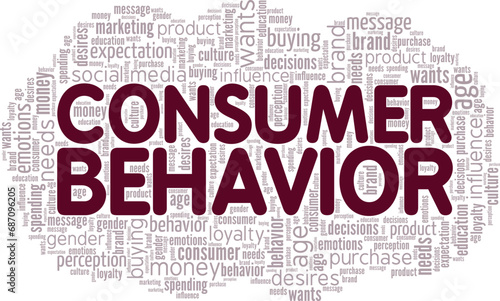 Consumer Behavior word cloud conceptual design isolated on white background.
