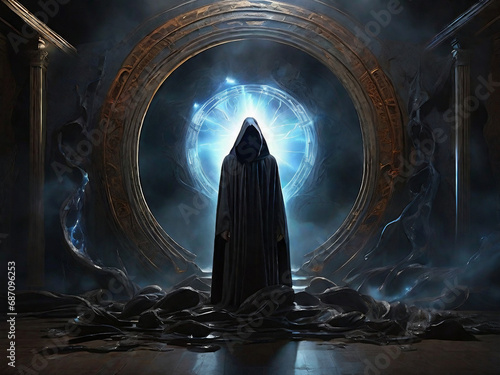 Cosmic portal, magic, science fiction, sci-fi, magician, wizard, mystery photo