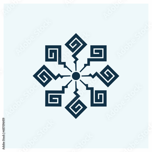Kamon Symbols of Japan. Japanesse clan kamon crest symbol. japanese ancient family stamp symbol. A symbol used to decorate and identify people in family. Inazuma Guruma