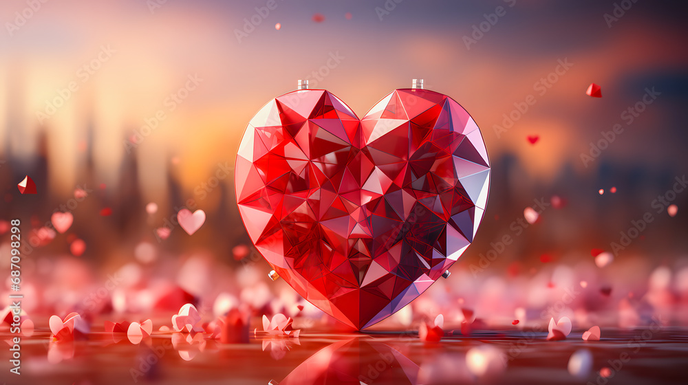 Abstract illustration of a red heart surrounded by uneven shapes. Love. Love background. Valentine's Day background. Copyspace Abstract illustration of a red heart surrounded by uneven shapes. Love. Love background. Valentine's Day background. Copyspace